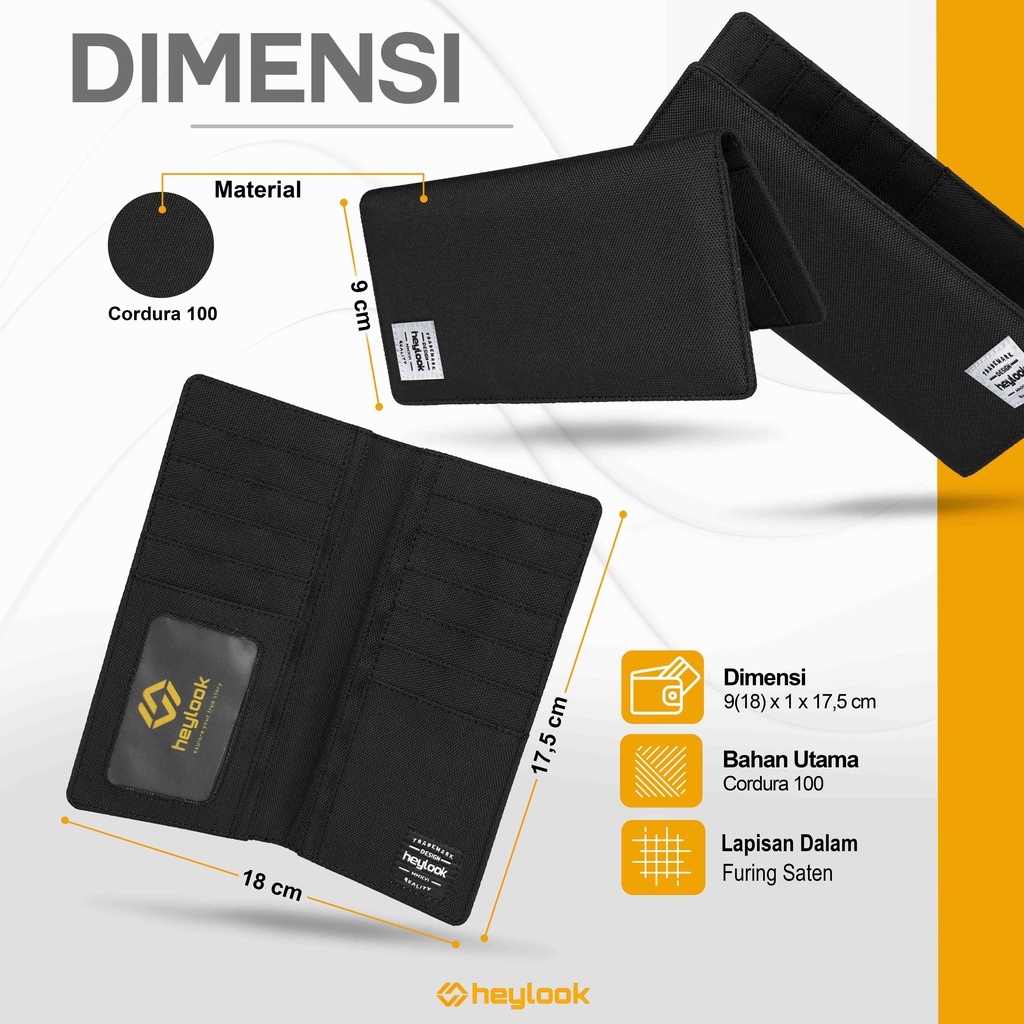 Dompet Pria Dompet Panjang Lipat Cordura Awet Tebal Dompet Pria Panjang Branded Original Long Wallet Premium Free Box Eksklusif