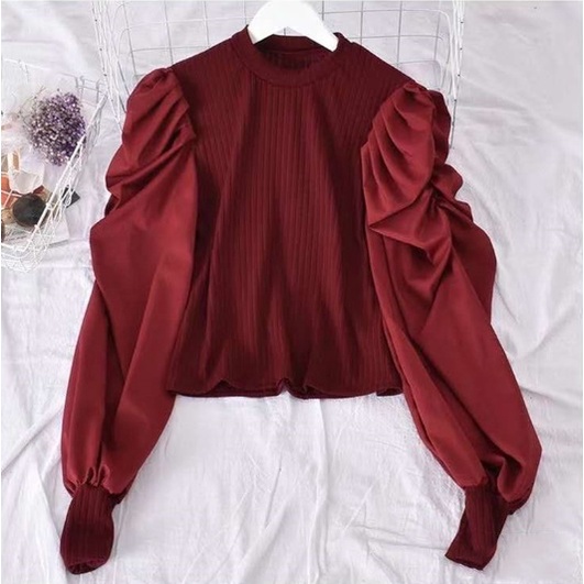 atasan RAJUT IMPORT rajut lengan panjang fashion korea style wanita 0208# IMPORT