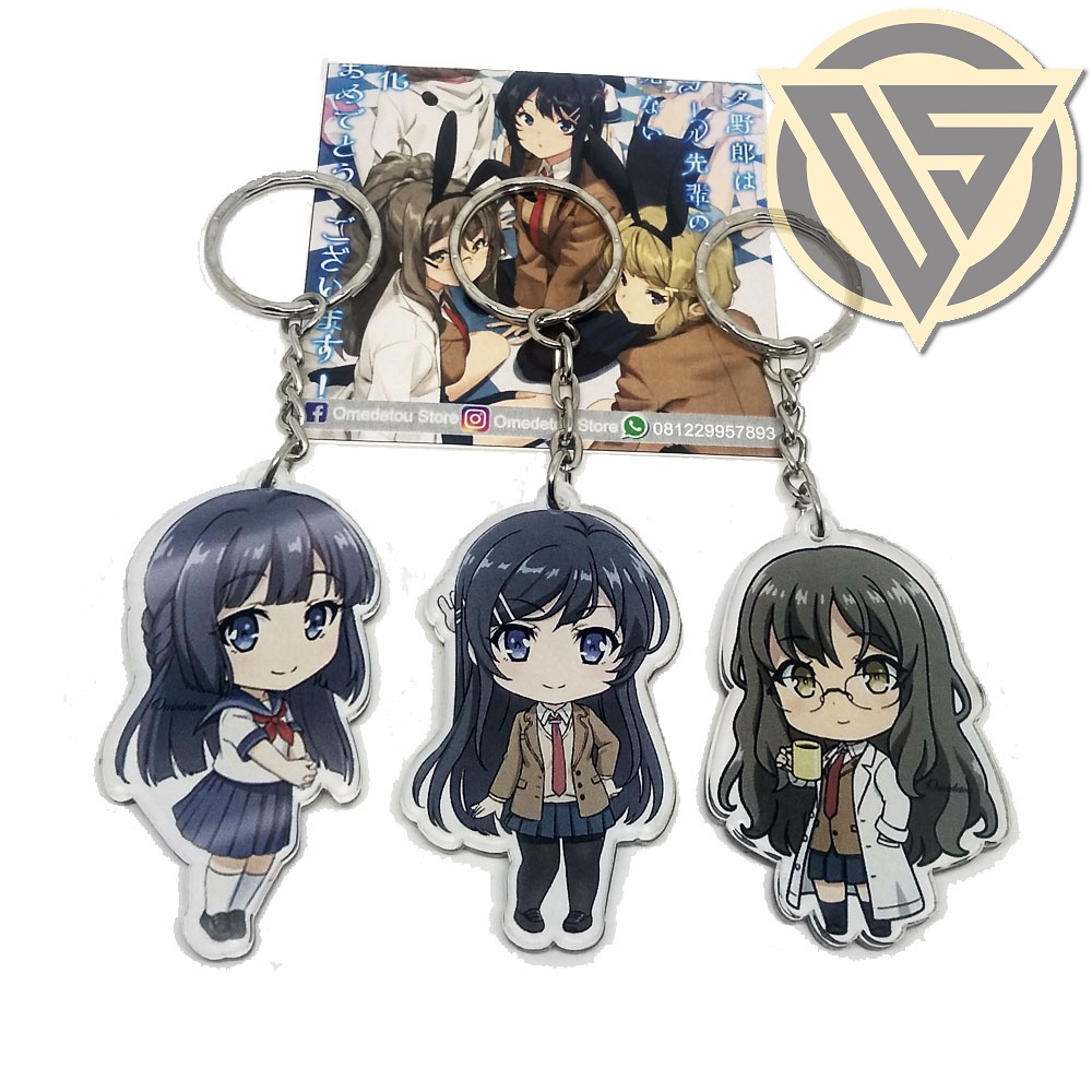 Gantungan Kunci Anime Seishun Buta Yarou wa Bunny Girl Senpai - 1 Set - 3 Pcs