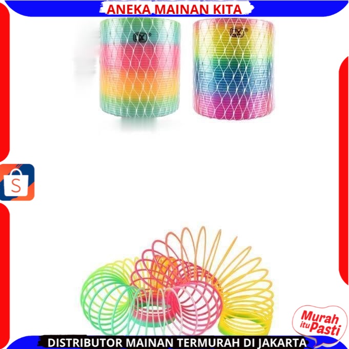 Mainan magic spring rainbow mainan anak Spring Toys 5,5cm Spiral Per Pegas Mainan Keren Warna Menarik