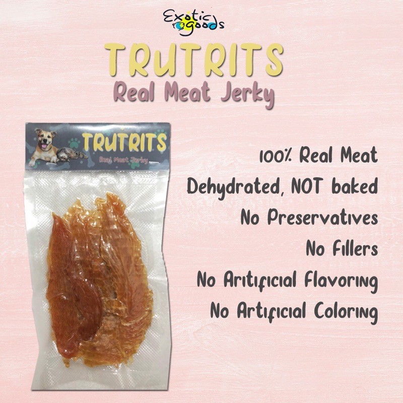 EXOTICGOODS TRUTRITS | DOG CAT PET TREAT DEHYDRATED CHICKEN JERKY SNACK KUCING ANJING