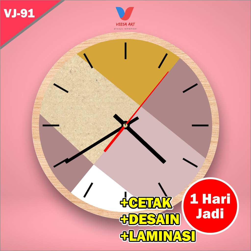 Jam Dinding Aesthetic Tempel Gantung scandinafian Dekorasi Rumah Hiasan decor home analog motif pink scandinafian abstrak minimalis Ruangan Tamu Kamar Mewah ukuran Diameter 30cm 40cm Stiker Set Diy Besar Unik Pink Tembok Kecil Warna Pink Ungu Kuning Murah