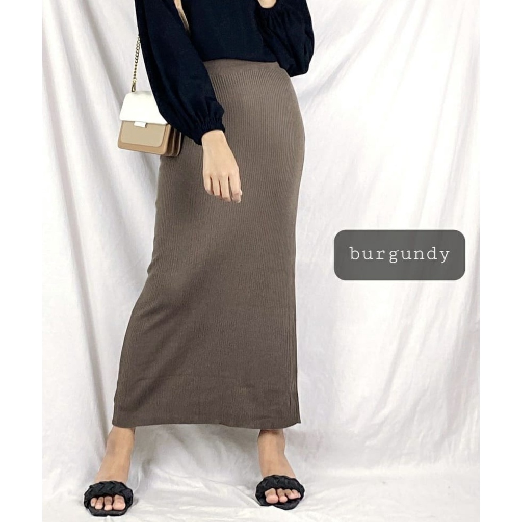 Rok Span Rajut Panjang Premium | ROK RAJUT  TEBAL | Rok Span Skirt Panjang