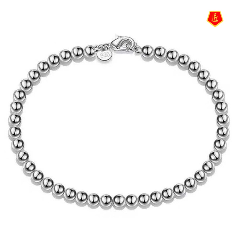 [Ready Stock]Fashion Silver Hollow Bead Bracelet Simple Personality