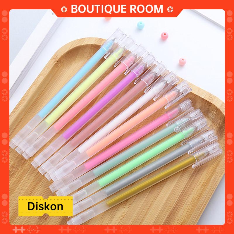 

1pcs pena gel warna warni 5 warna cerah needle tip 0.5mm berkapasitas besar akun tangan tanda siswa sorotan album flash pen ball pens