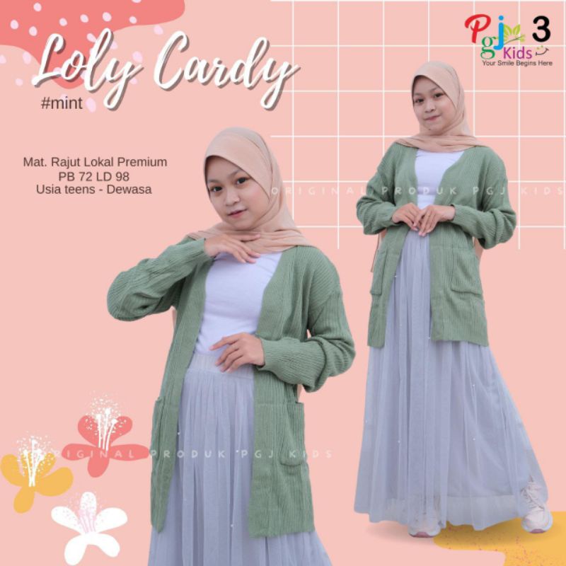 CARDIGAN RAJUT ANAK REMAJA LOLY CARDY ORI PGJ