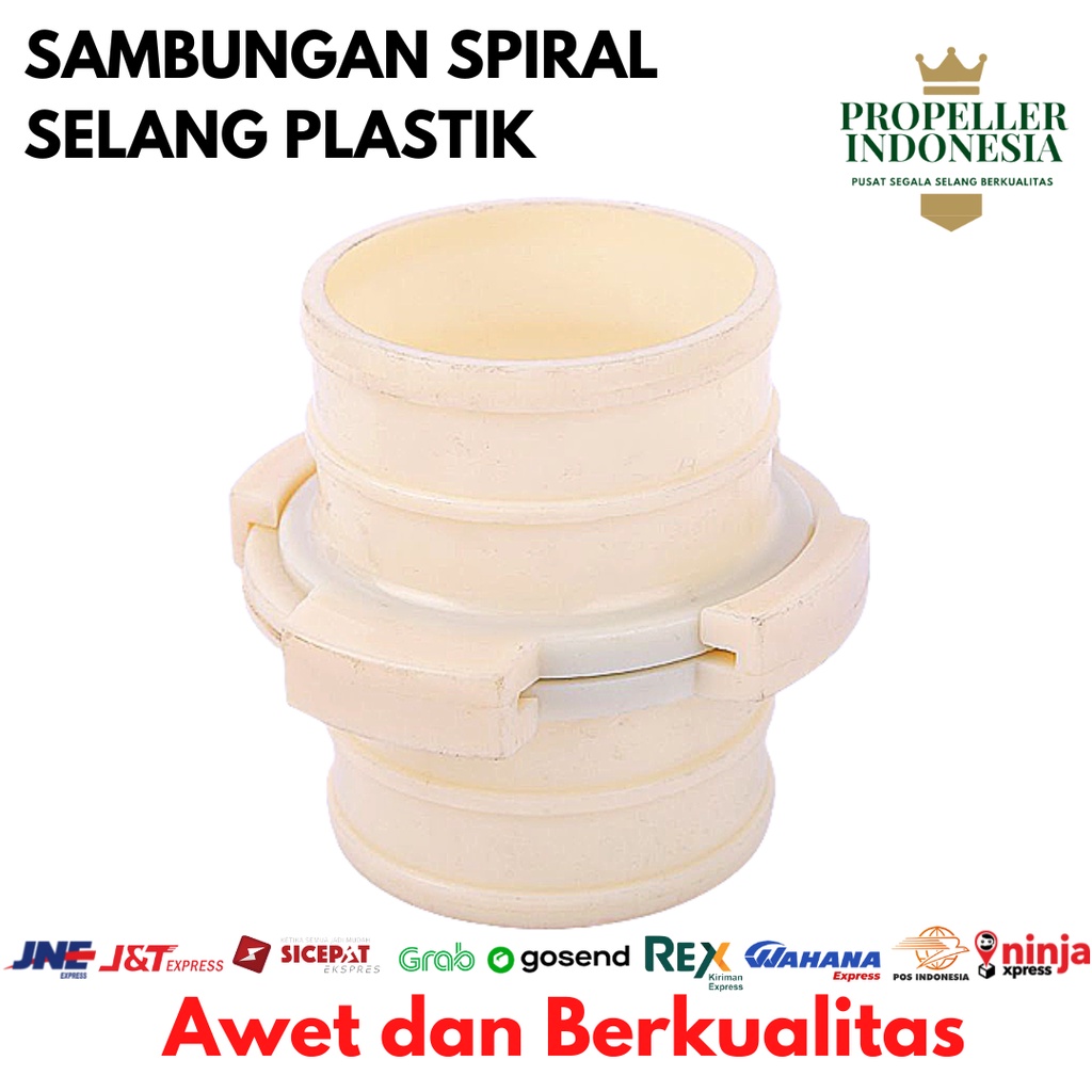 Sambungan Spiral Selang Drip Sambungan Selang Irigasi 2 - 4Inch Plastik