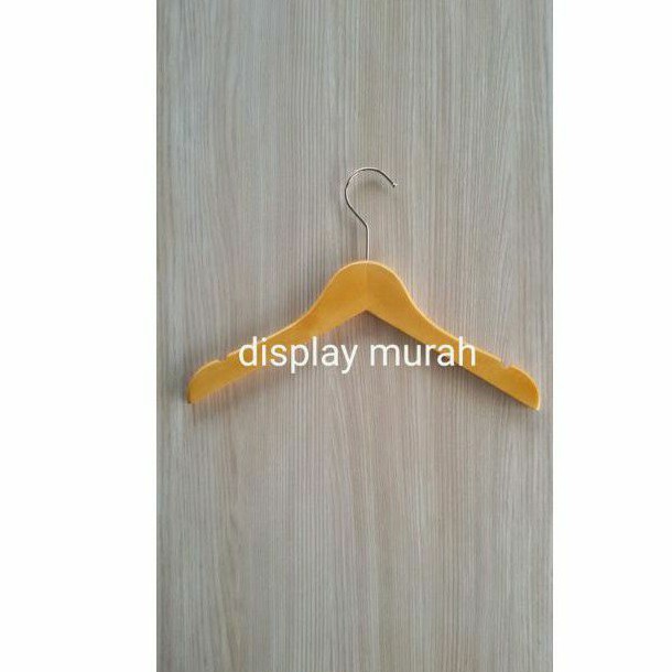 Gantungan Baju Kayu Anak Plitur/Children's Wooden Hanger Natural Hanger Anak Hanger Kayu Estetik Hanger Kayu Costum Logo Laser Grafir-BH