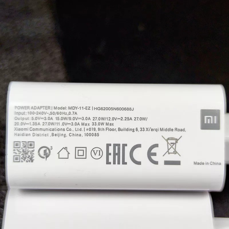 Mi Turbo Charge Redmi Note 10 / 10 Pro 33W  Original Grade A