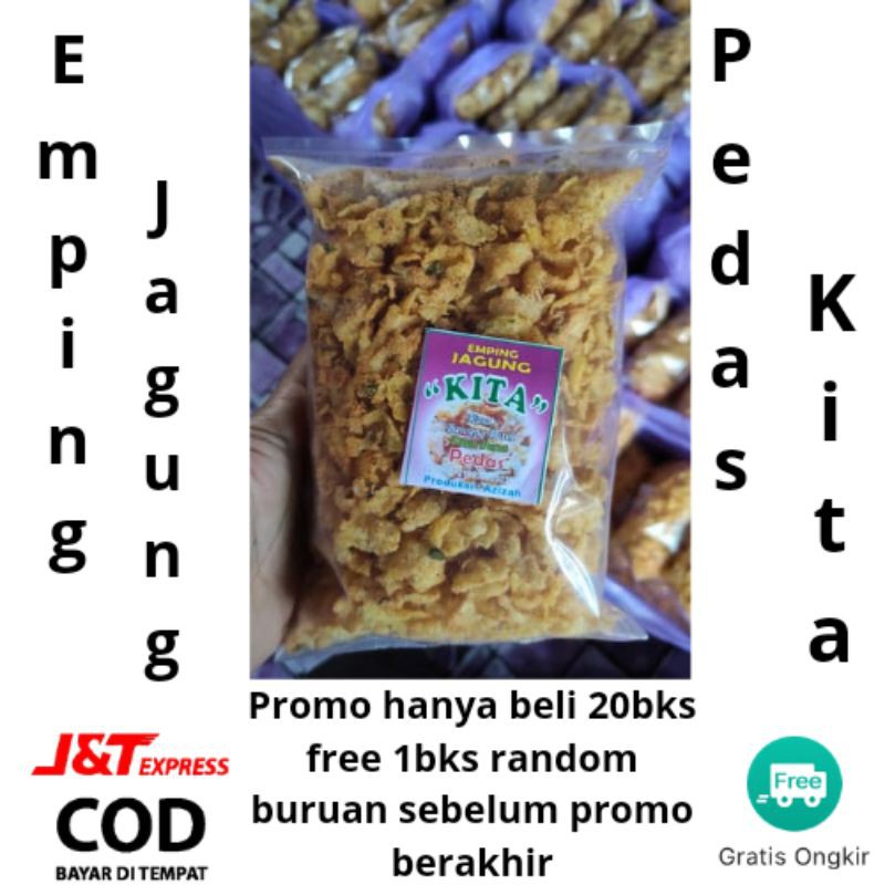 Cemilan emping jagung Kita - makanan ringan - sneck - jajanan - pedas - kita kemasan besar