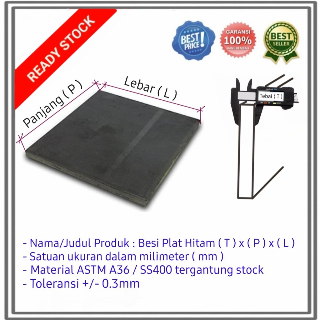 besi plat hitam 5mm 50 x 300mm