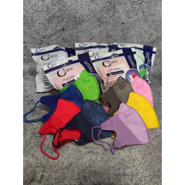 READY STOK MASKER DUCKBILL C CARE CCARE ISI 50 LBR RAINBOW PELANGI EMBOSS