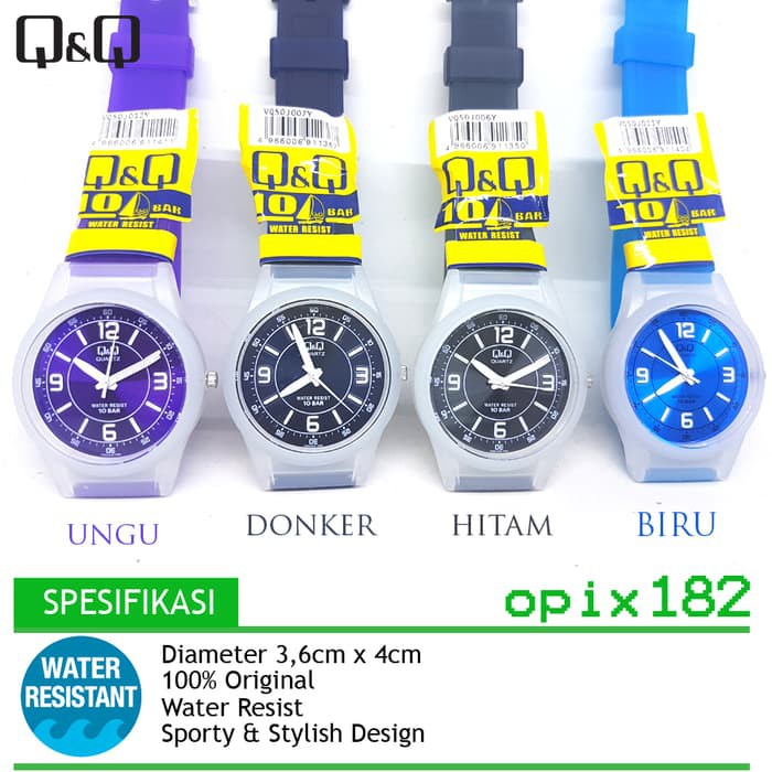 JAM TANGAN ANAK WANITA QNQ ORIGINAL RUBBER - Hitam