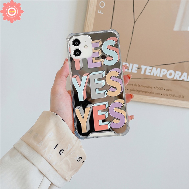 Casing iPhone 11 13 12 Pro Max 7 8 Plus 7Plus 8Plus XR X XS Max SE 2020 Shockproof Motif Huruf YES