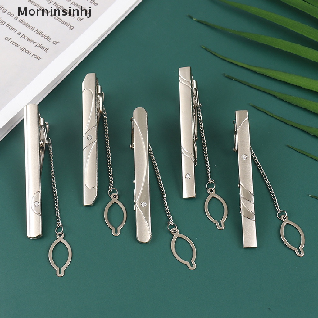 Mornin 1Pc Baru Pria Silver Daster Tie Clip Stainless Steel Polos Clasp Bars Pin Clips id