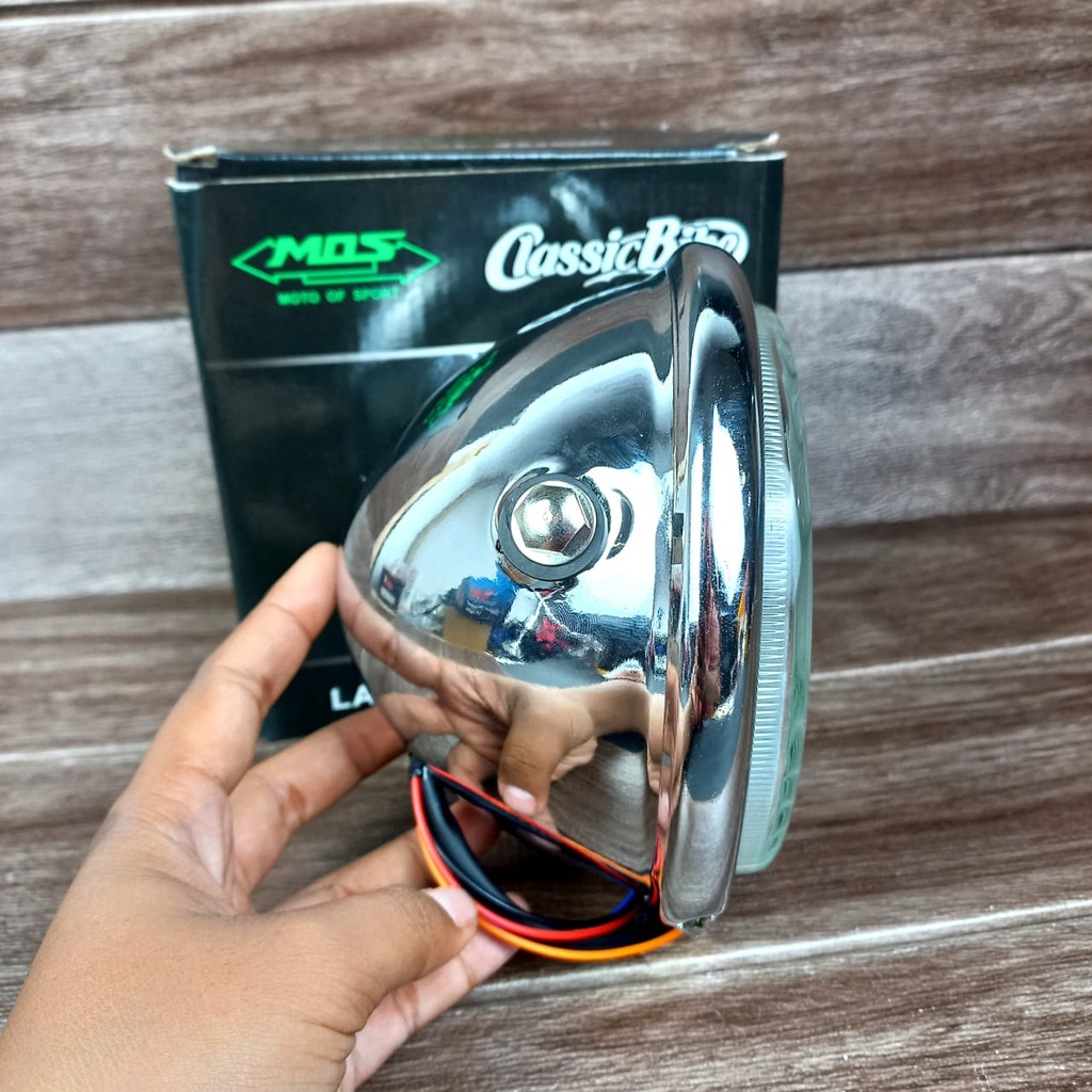 Reflektor Headlamp Jute Angel Eye Plus Sein Set Batok crome Lampu Depan LED CB GL MP Tiger