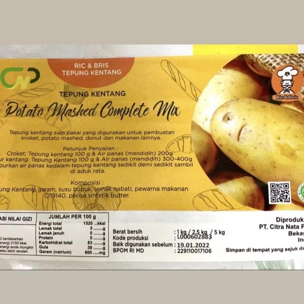 

POTATO MASHED POWDER: TEPUNG KENTANG ASLI SIAP PAKAI @1KG