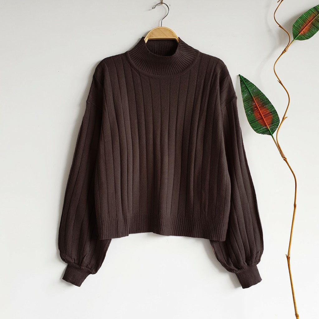 Rajut Oversize Sweater Jovanka Turtleneck Wanita Tebal Jovanca Knitwear Premium Oversized Murah