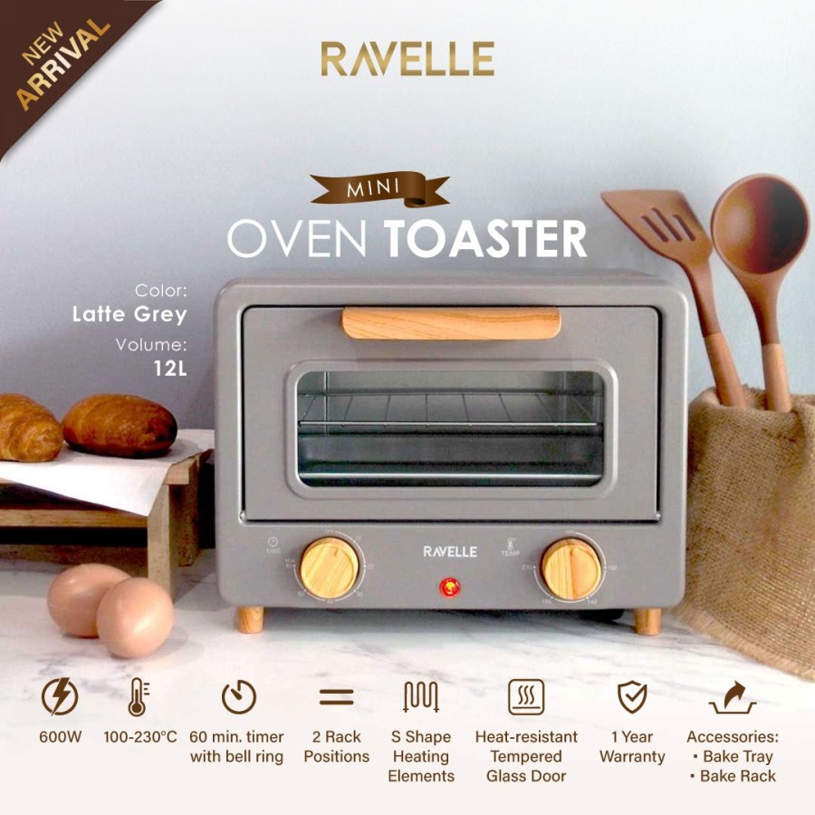 RAVELLE Oven Listrik Mini 12 Liter Korean Mini Electric Oven REO-12L