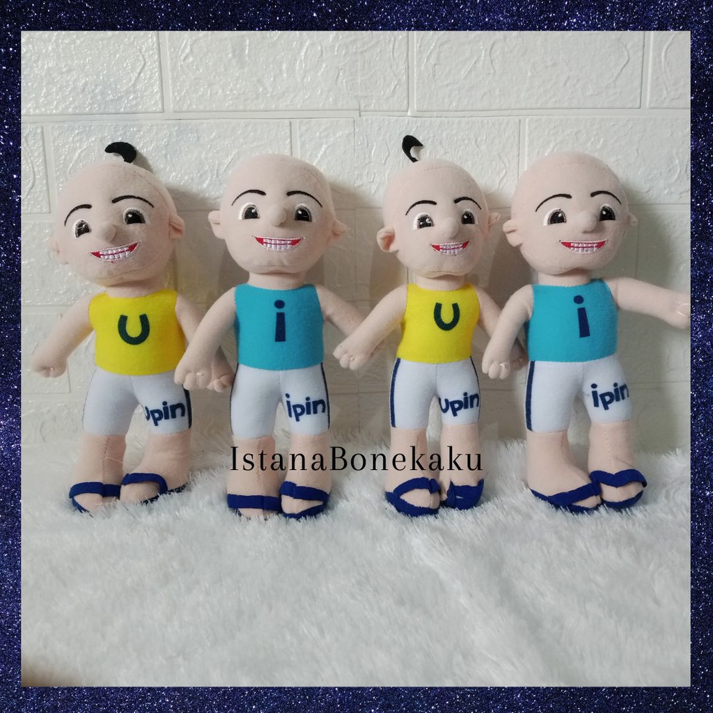 Boneka Upin dan Ipin Ukuran M Tinggi 35cm Isi Silicon Murni Berlabel SNI