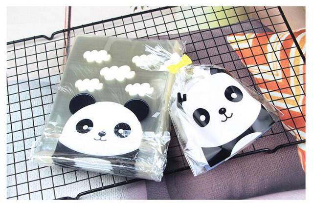 PLASTIK ROTI OPP BAKPAO CAKE BOLU MOTIF PANDA CLOUDY  16x20/14x20/PEREKAT 10pcs