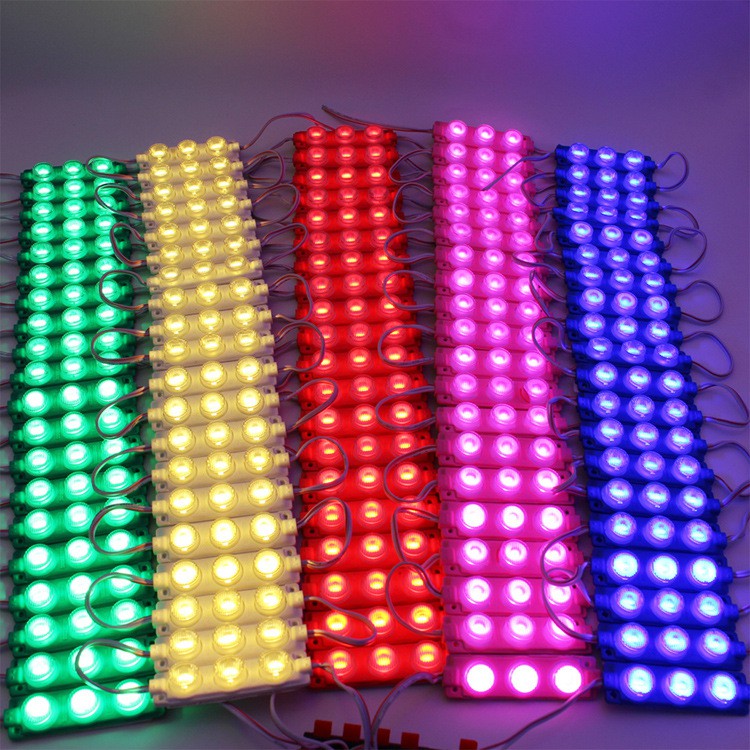 Lampu LED kolong RGB 12 VOLT Modul Strip 3 Mata Besar 3 Watt Waterproof mobil sepeda motor