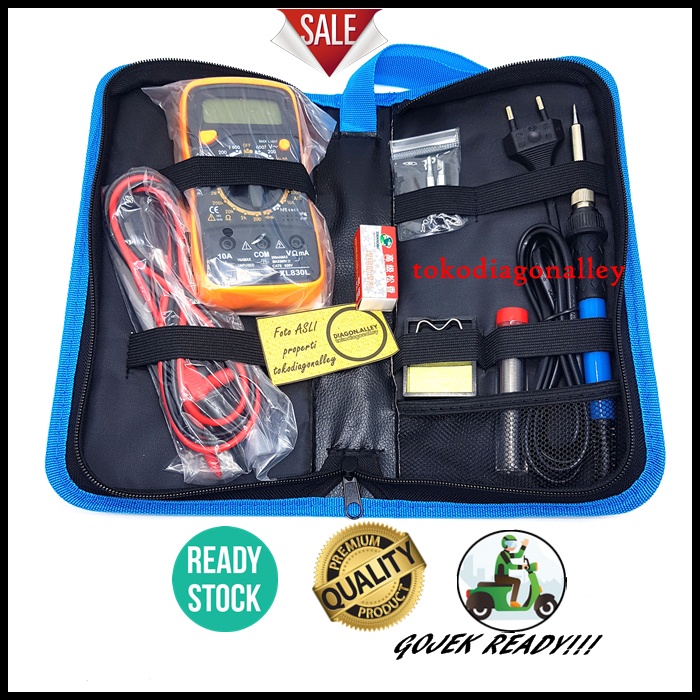 Multitester Digital Multimeter Digital Solder Listrik 60 Watt Set Paket Lengkap Soldering Iron Penyedot Penghisap Timah Set Kit Lengkap Komplit Station 220v Tools Kit