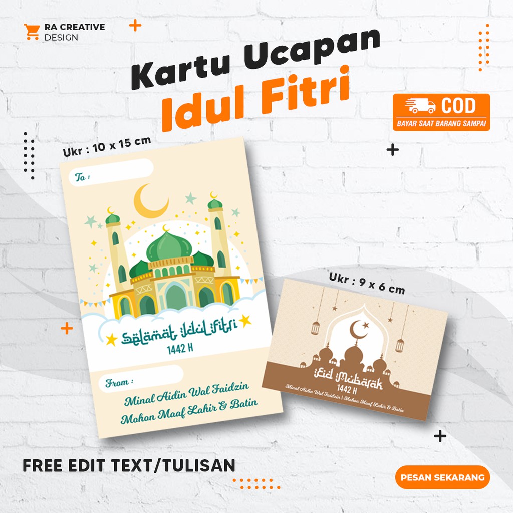 

KARTU UCAPAN/GREETING CARD/GIFT CARD/KARTU LEBARAN/EID MUBARAK CARD/KARTU IDUL FITRI