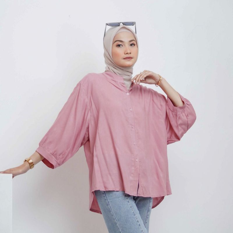 SORAYA BLOUSE WANITA RAYON TWILL / Kemeja Twill / Sofwa Top