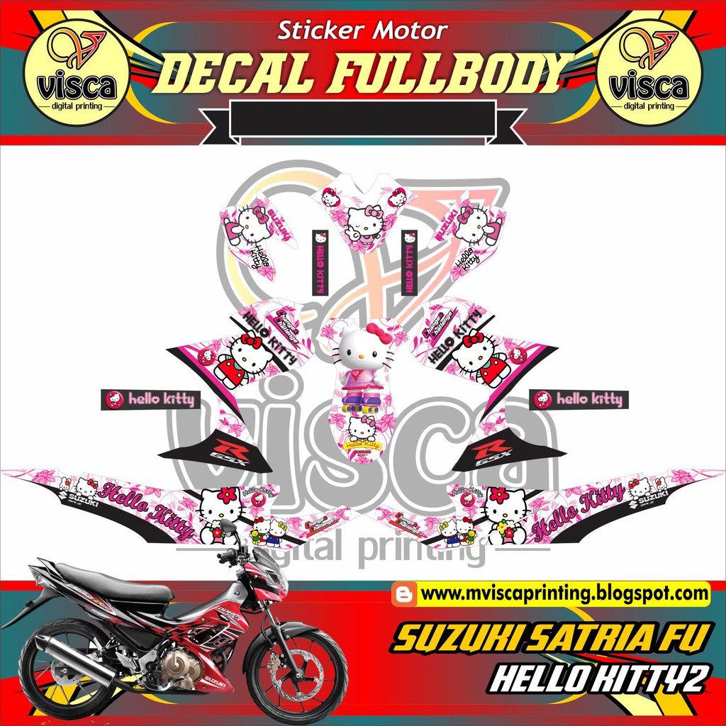 Stiker Variasi Motor Satria Fu Decal Striping Full Body Satria Fu Hello Kitty2 Shopee Indonesia