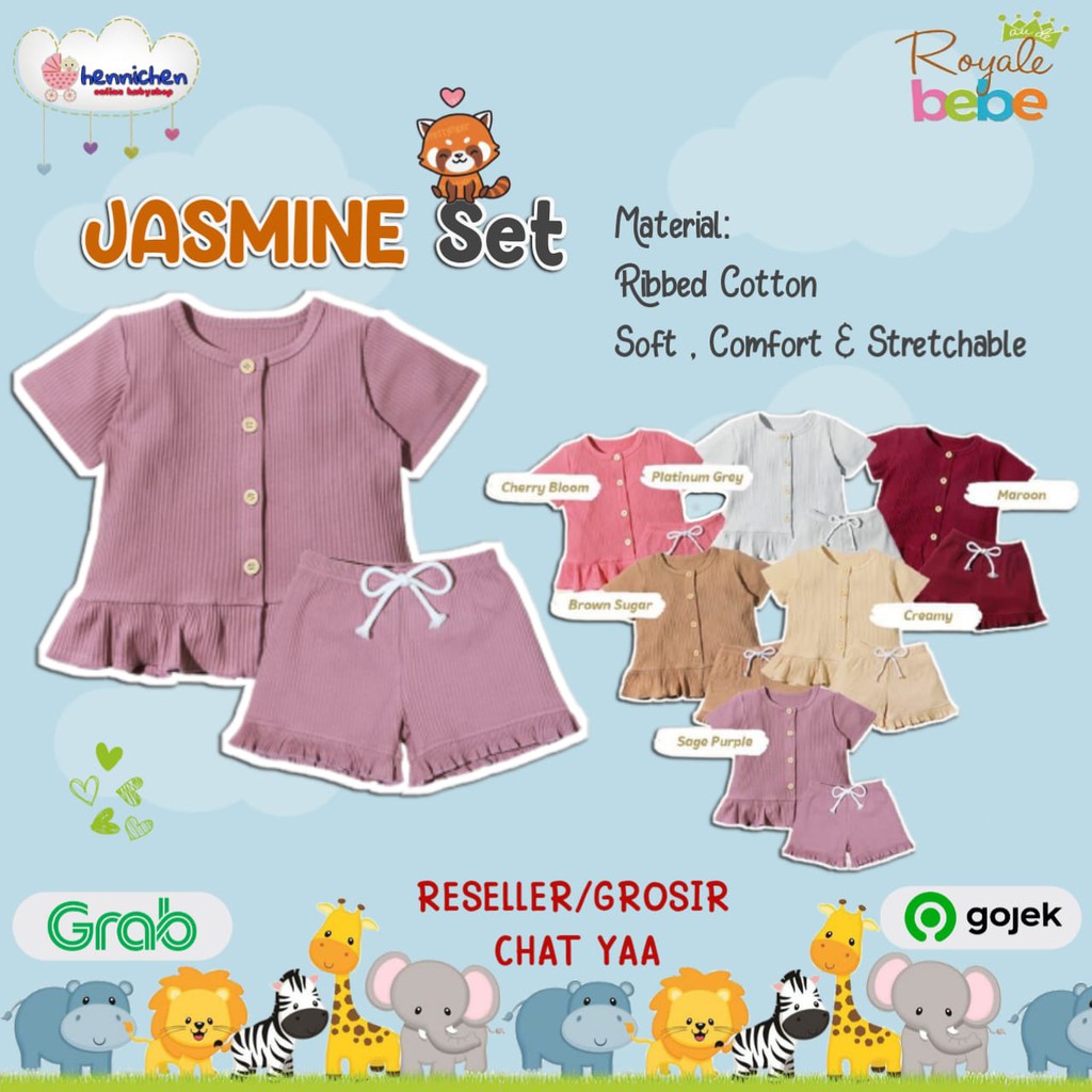 ROYALE BEBE JASMINE SET PREMIUM SETELAN ANAK PEREMPUAN SETELAN BAYI DRESS ANAK