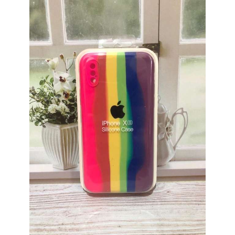 APPLE IPHONE X/XS SILIKON CASE NEW RAINBOW COVER