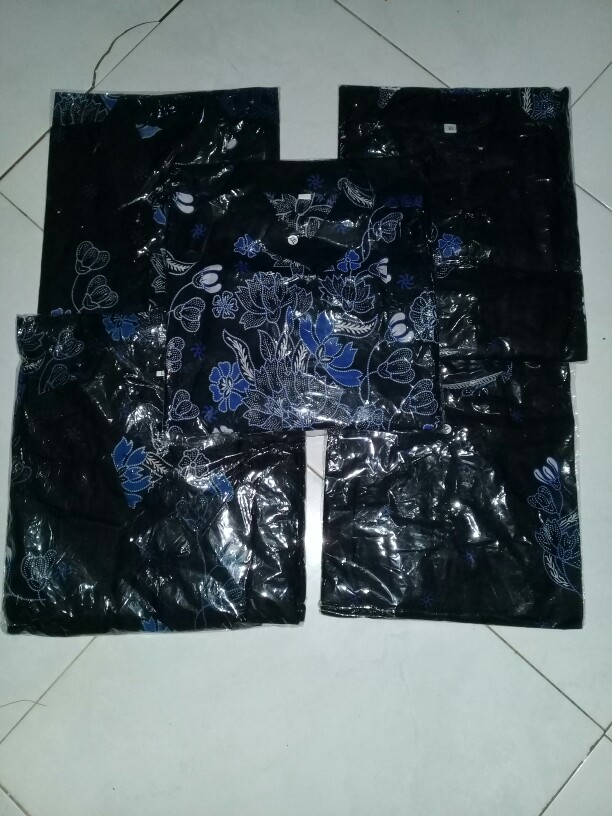 Batik Couple Keluarga - Couple Batik Indonesia Sarimbit Gamis Familly Set Hrb026 Batik Putra Hadi