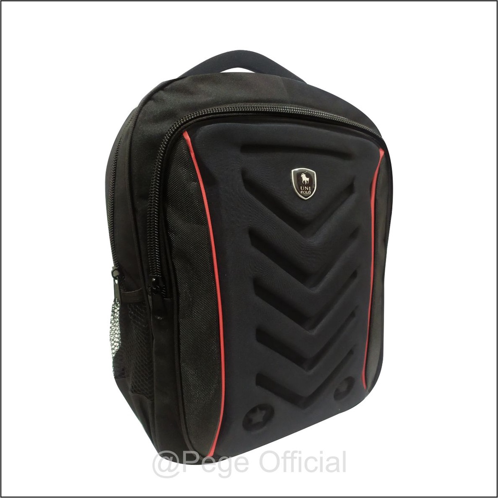 Unipolo 8802 - Tas Ransel Laptop Tas Punggung Pria Wanita Unisex Model Emboss Free Raincover