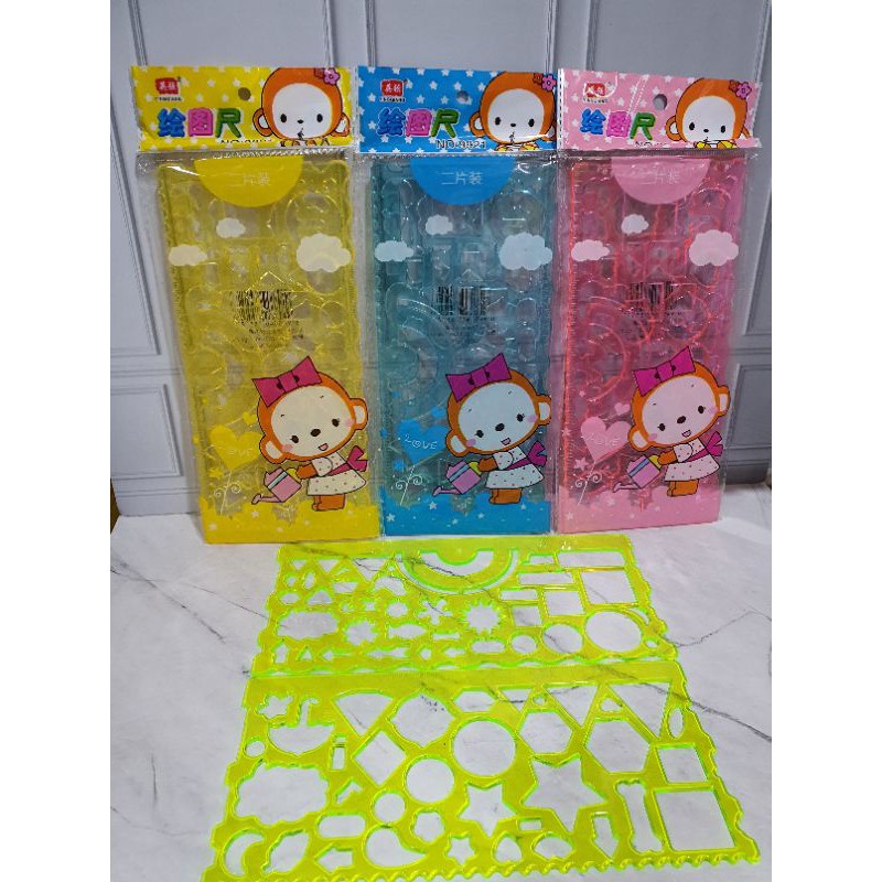 

garisan isi 2 pcs untuk cetak gambar/garisan sablon/penggaris design/siru/penggaris set 2
