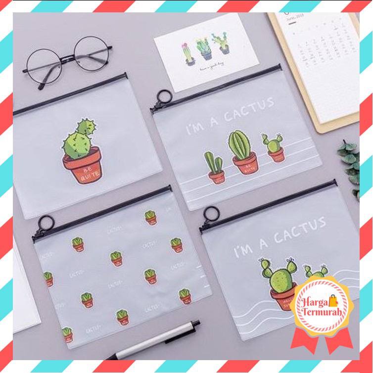 JT - Tempat Pensil Pulpen Transparan Ziplock Karakter Serbaguna Pouch Penyimpanan Kosmetik Pouch Zipper Pencil Case Tempat Zip Lock Kotak Pensil