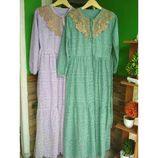 GAMIS RENDA BRUKAT SPARKEL|GAMIS BRUKAT KERAH KOREA