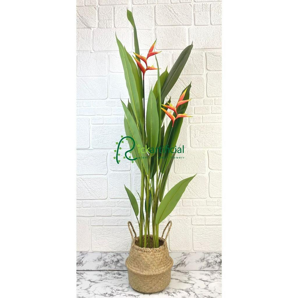 Pohon Daun Heliconia Pisangan Bunga Bird Of Paradise T165 Latex Artificial Cover Purun Belly Borneo 