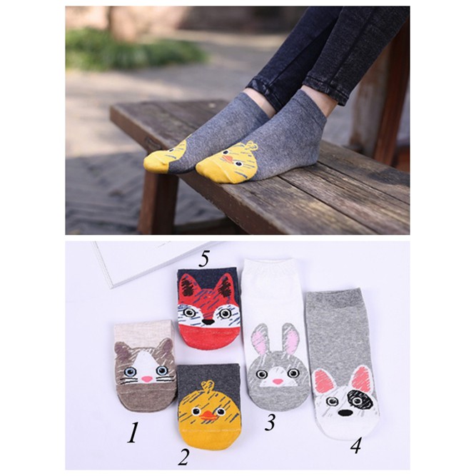 Kaos Kaki Kartun Lucu Hewan Bebek Kartun Kucing Rubah Sock Anjing D1227 Shopee Indonesia