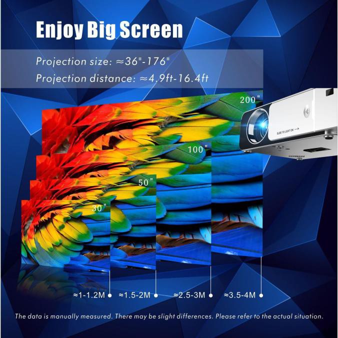 LED MULTIMEDIA PROJECTOR T6 ANDROID HD HOME THEATER PROJECTOR - Merah