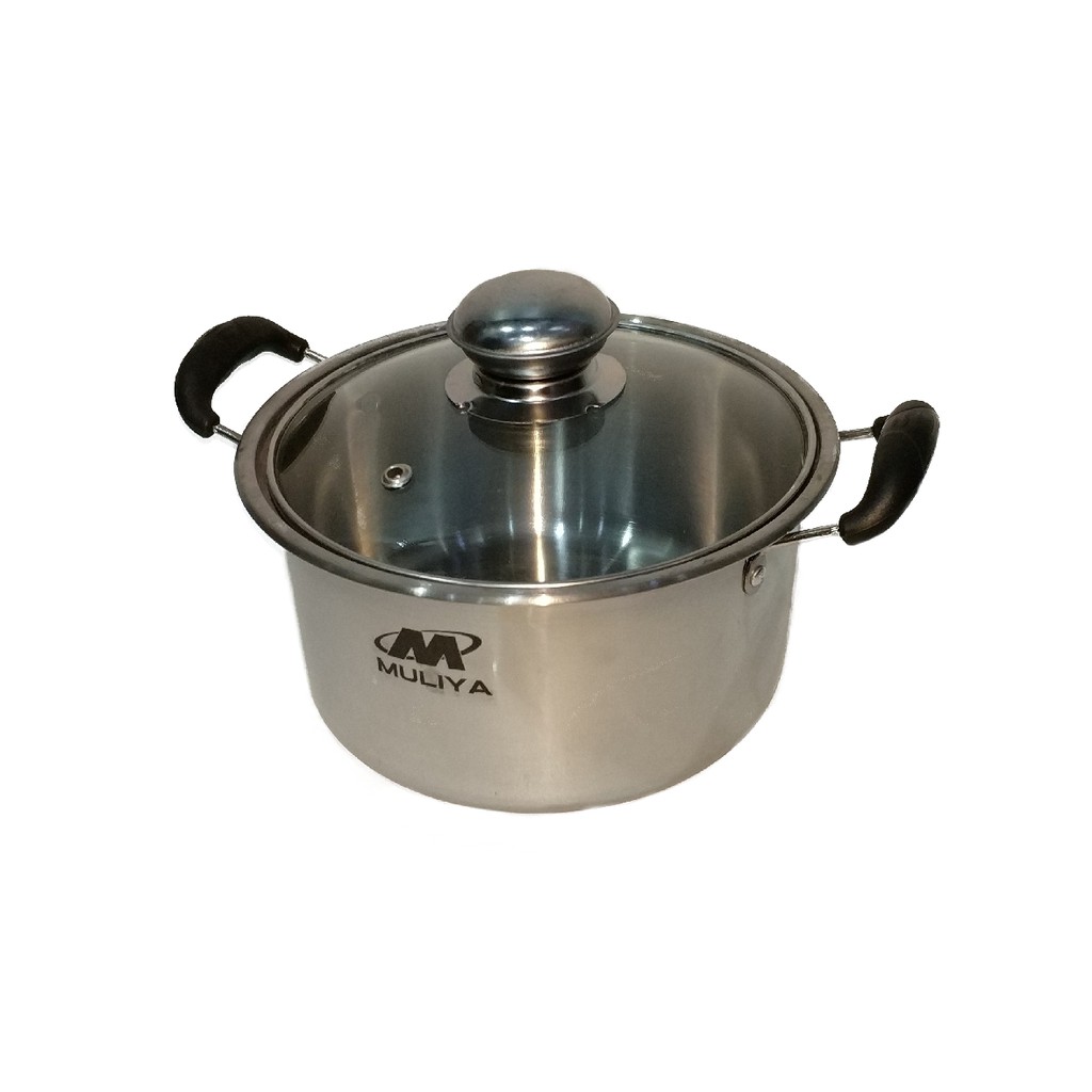 Panci Stainless Muliya Tutup Kaca 28 cm