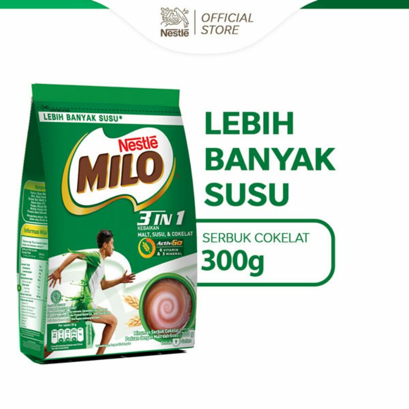 

MILO 3in1 ACTIV - GO Susu Coklat Pouch 300gr