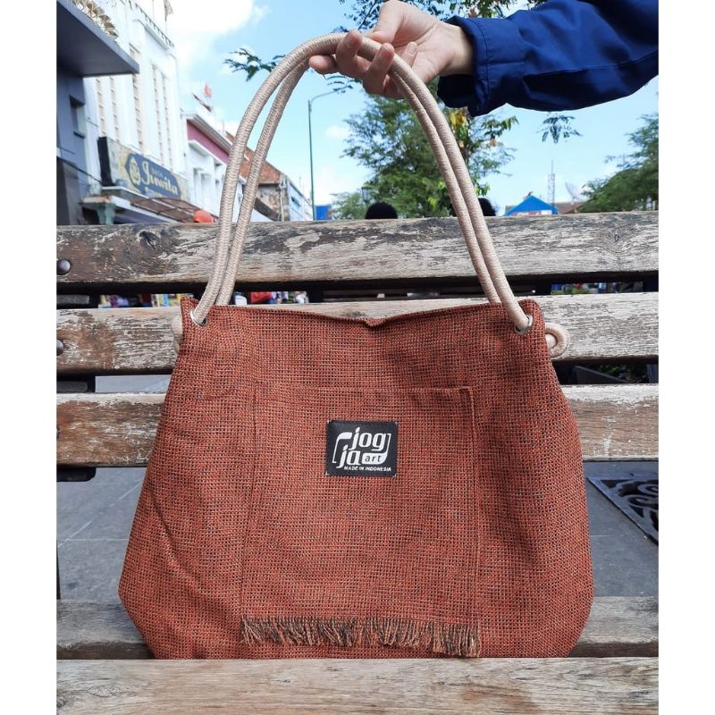 Tote Bag Goni Tali Sumbu | Tas Totebag Wanita KHAS JOGJA || ukuran panjang 39cm Tinggi 33cm