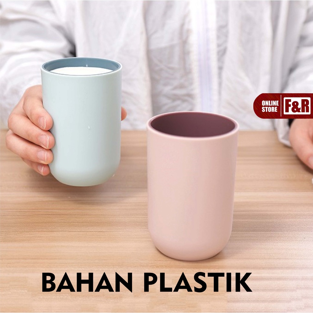 Cangkir Gelas Plastik Tempat Sikat Gigi Odol Pasta Gigi Perlengkapan Kamar Mandi Toilet Model Bulat