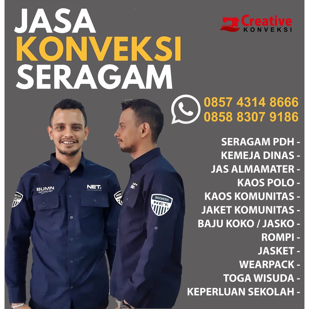 vendor KONVEKSI SERAGAM BAJU KAMPUS | JAS ALMAMATER | SERAGAM SEKOLAH | BAJU PABRIK | KONVEKSI MURAH MENERIMA SEMUA