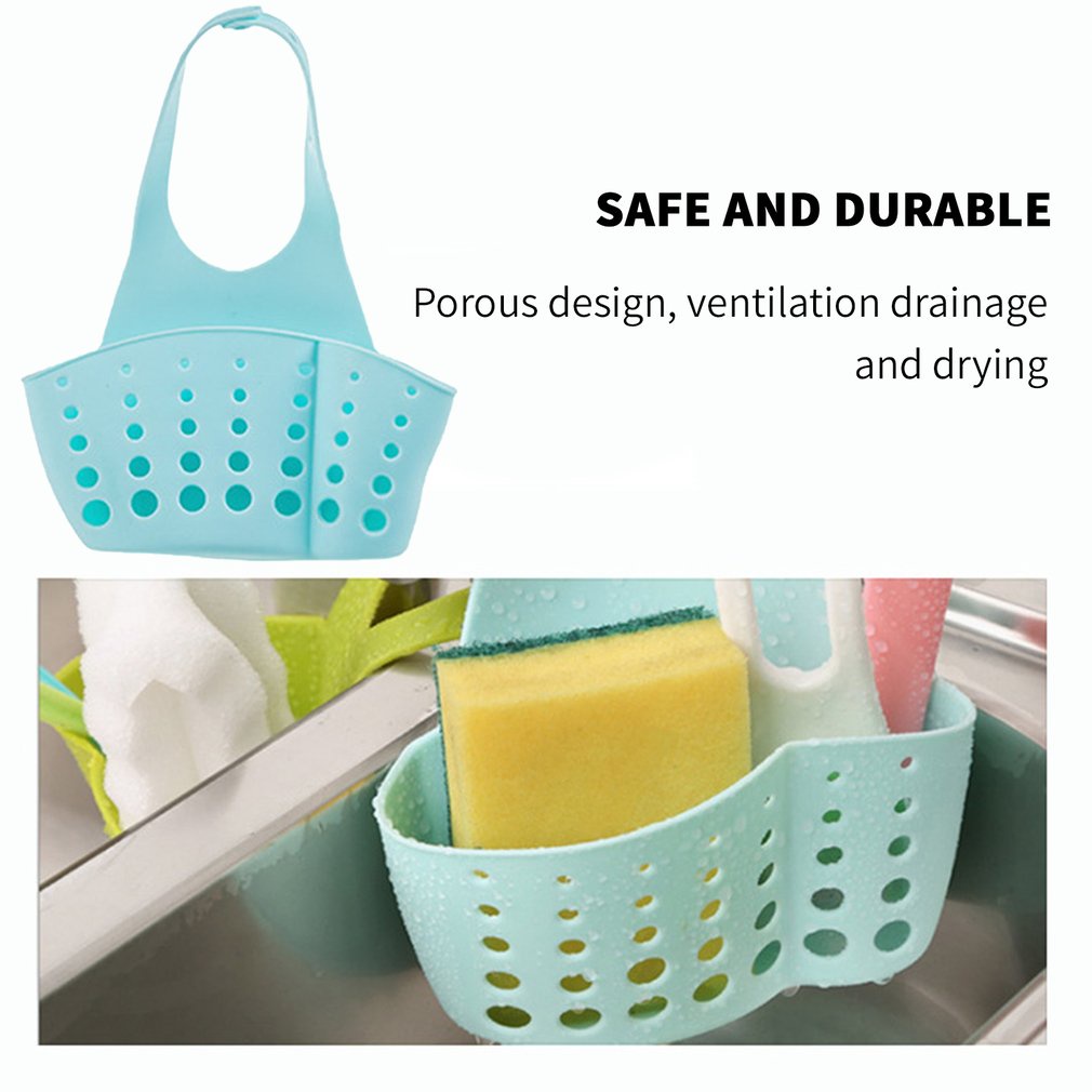 Organizer Sabun Cuci Piring Keranjang Peralatan Cuci piring Mrosaa Tempat Sabun Cuci Piring Gantung Multifungsi - 93036 Kitchen Sink Drain Basket Dish Cloth Soap Sponge Holder Utensils Organizer Adjustable Snap Hanging Drain Basket Kitchen Gadgets