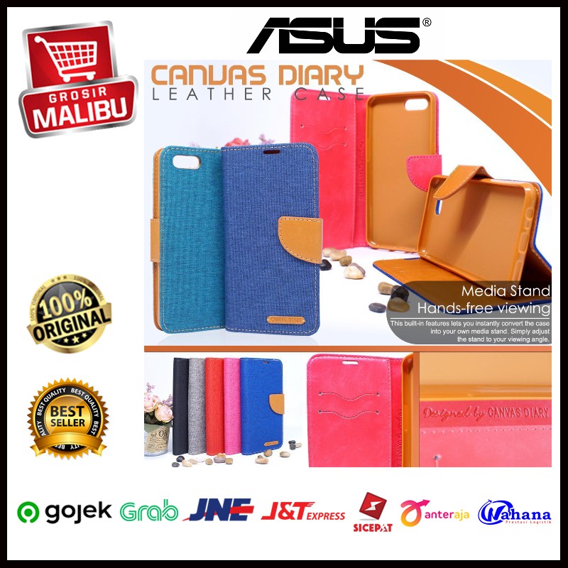 ASUS ZENFONE LIVE / ZB501KL - FLIP CASE CANVAS DIARY FLIP COVER / SARUNG CANVAS DIARY