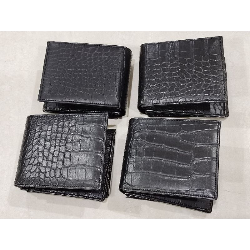 3D dompet 3 slot uang motif croco