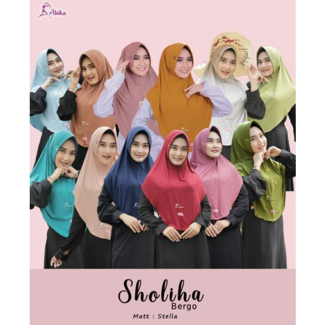 Bergo Sholiha (new)/abika hijab/hijab instan/hijab simple/bergo/jilbab kekinian