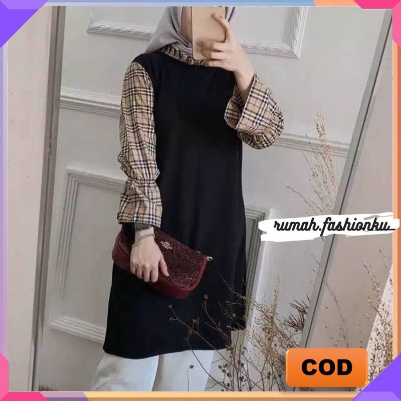 Baju Atasan Tunik Rayon Remaja Wanita Kekinian Cewek Import Perempuan Terbaru 2021 Termurah AT4